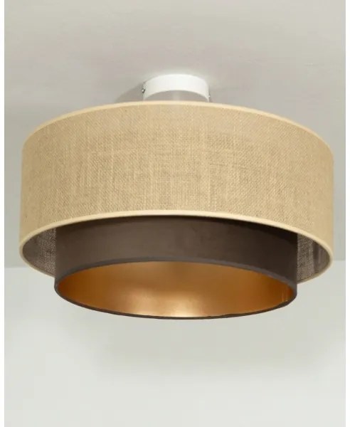 Felületre szerelt csillár SARTA 1xE27/60W/230V átm. 45 cm barna/juta