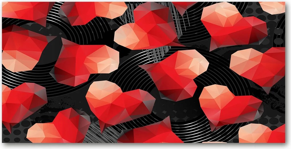 Fotó-üvegkép Geometrikus szívek 140x70