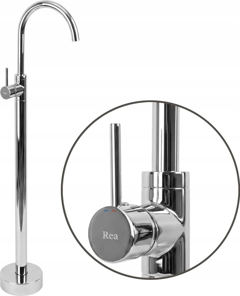 Padlómosdó csaptelep Króm 107,5 cm Rea Lungo Mozgatható kifolyócső 20 cm