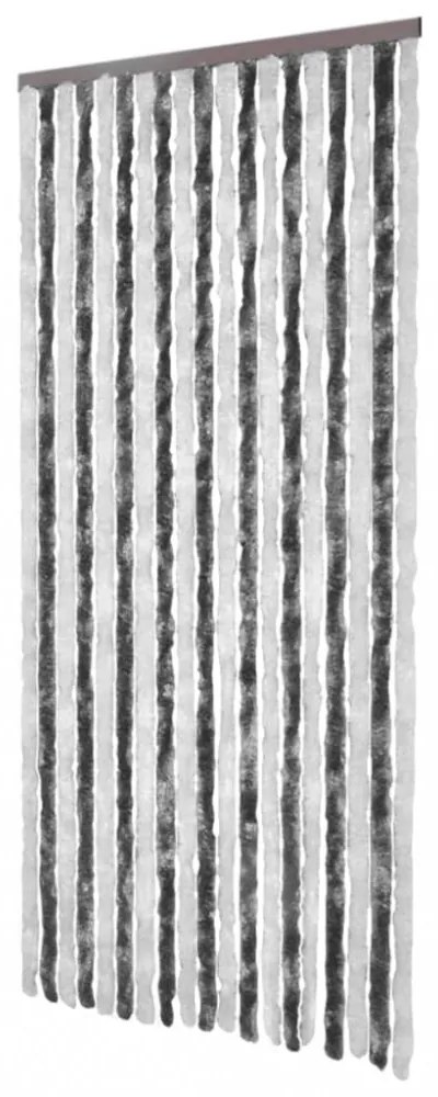 szürke és fehér zsenília rovarfüggöny 90 x 200 cm