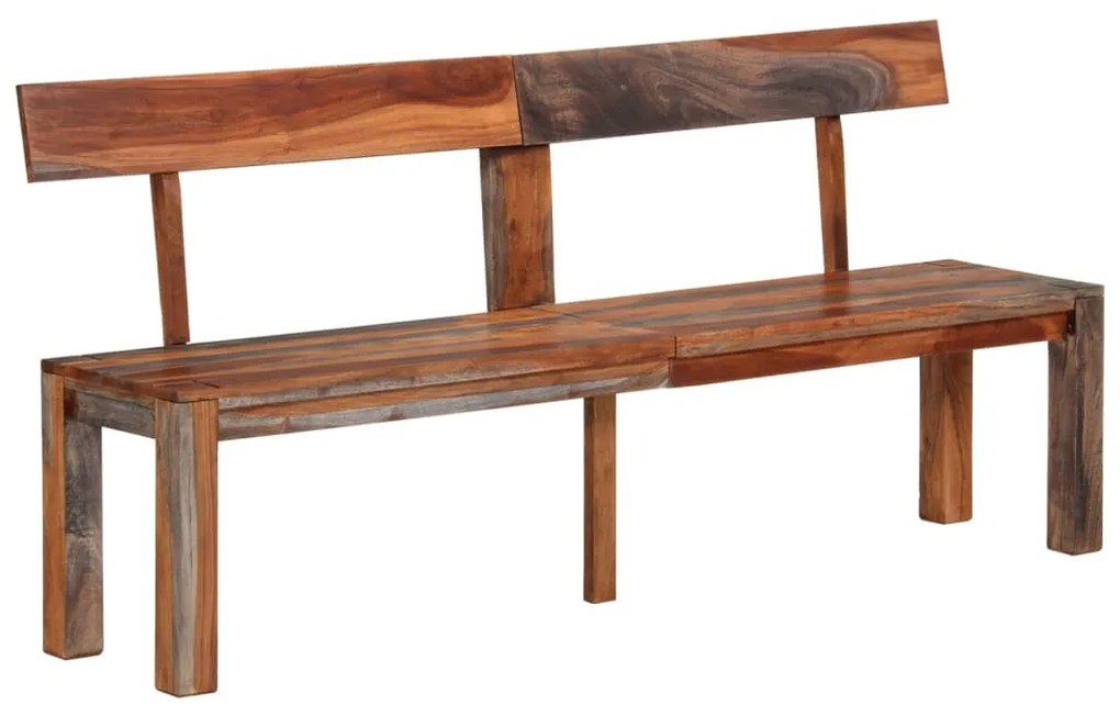 szürke tömör akácfa pad háttámlával 160 cm