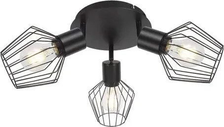 Rabalux beltéri karos spotlámpa e27 3x40w fekete belano