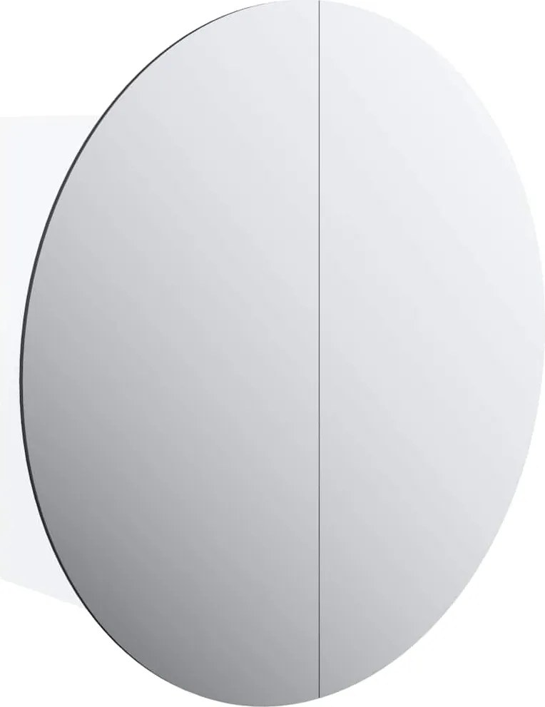 vidaXL fehér fürdőszobai szekrény kerek tükörrel/LED-del 40x40x17,5 cm