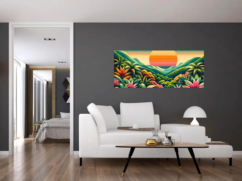Kép - Színes naplemente (120x50 cm)