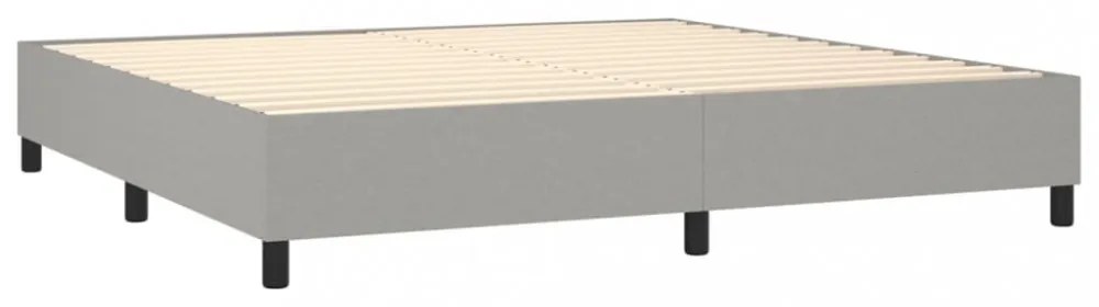világosszürke szövet rugós és LED-es ágy matraccal 200x200 cm