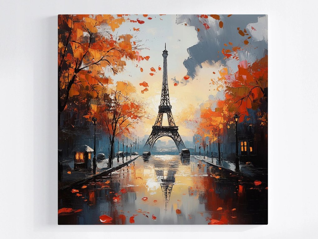 Poszter Párizs Eiffel-torony Ősz Eső Tükröződés 40x40