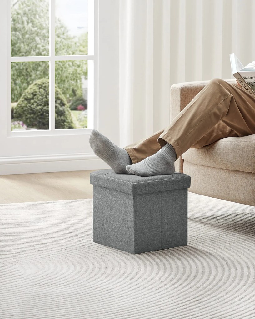 Tárolóhelyes puff OTTOMAN 30x30 cm, szürke