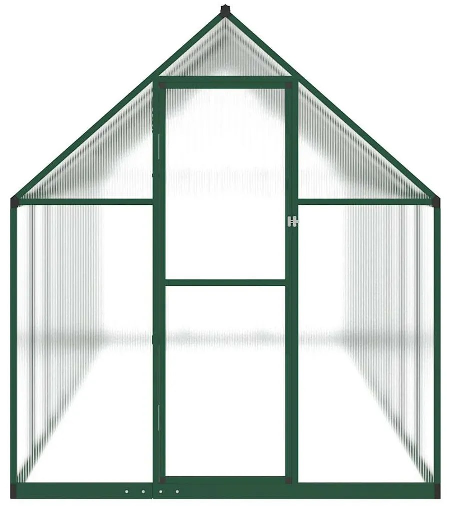 zöld alumínium melegház alapvázzal 445x169x195 cm