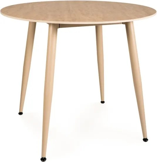Kerek étkezőasztal NELVO 90 cm, travertin/kasmír