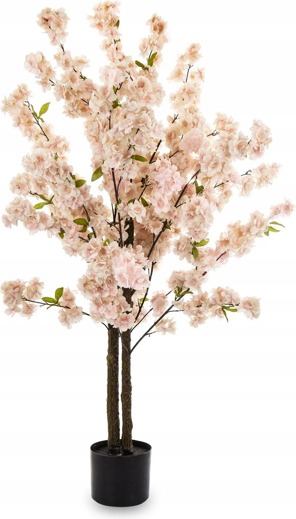 Mesterséges dekorációs fa 120 cm rózsaszín virágok cserépben 164375