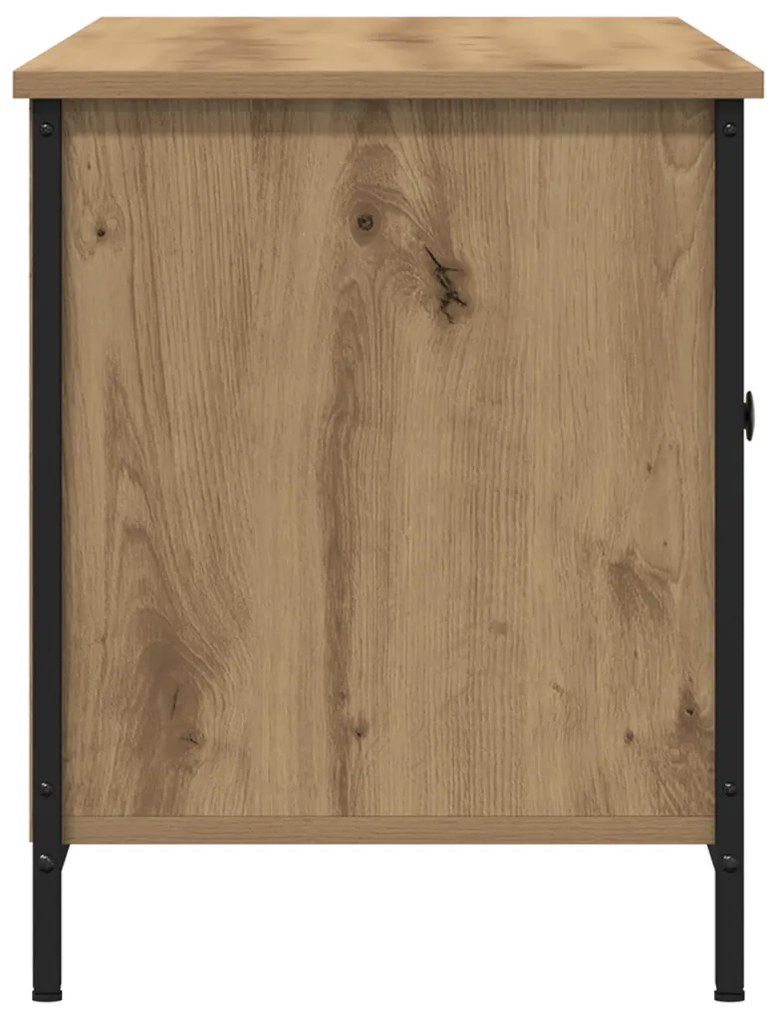 TV Szekrény Kézműves Tölgy 100x40x50 cm Mérnök Fa és Acél