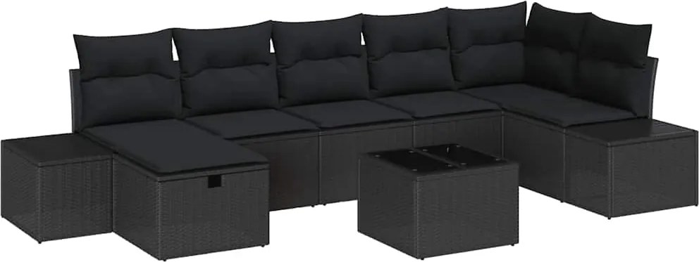 vidaXL Kanapé Szett párnával 8 pcs polirattan