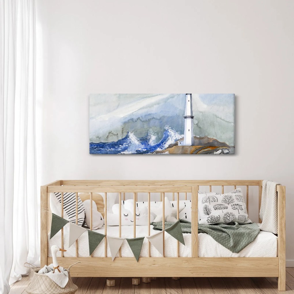 Világítótorony festményének képe (120x50 cm)