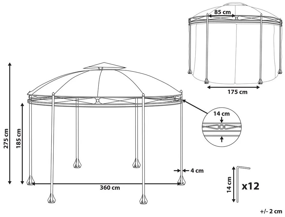 Kerti pavilon SAFOR (sötétszürke). 1026764