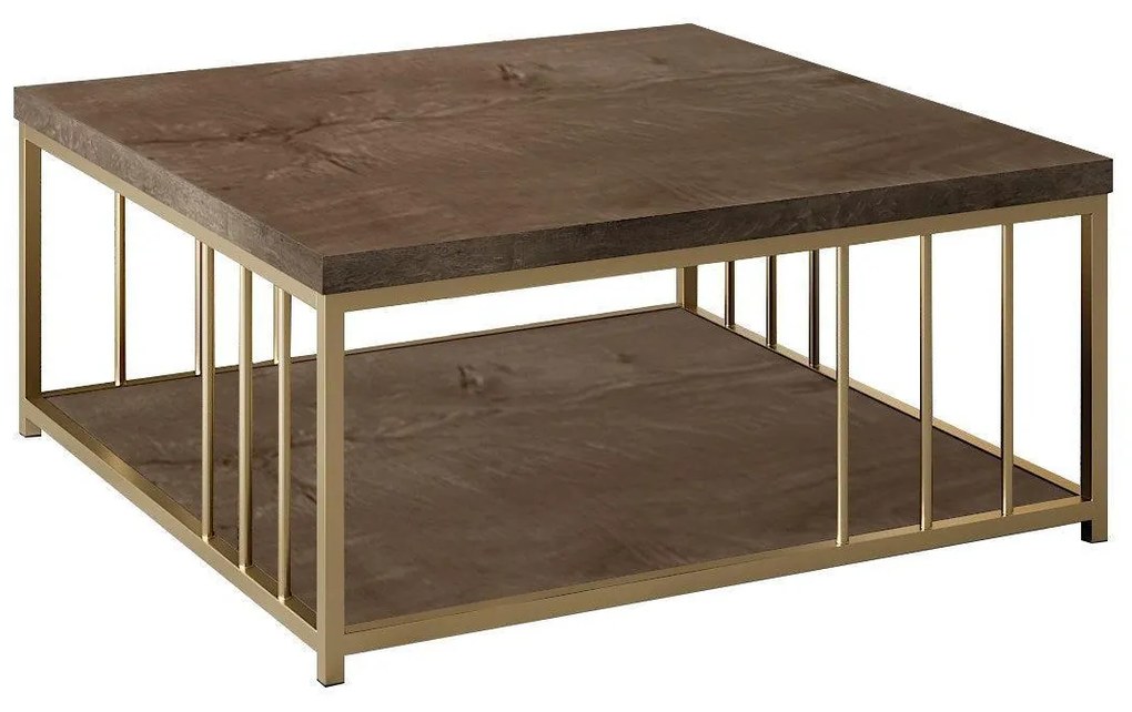 Dohányzóasztal Zenn - Walnut, Gold