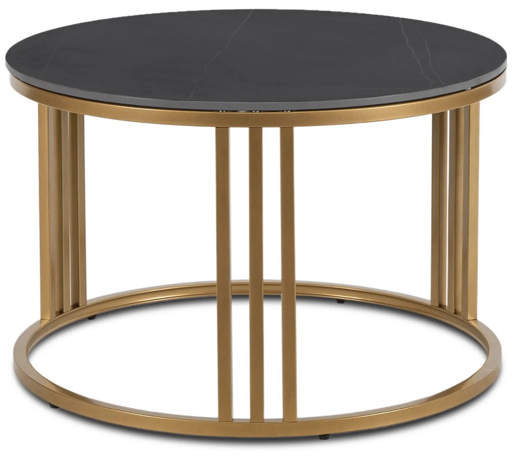 Dohányzóasztal Fekete Márvány Kerámia Lappal. KORIN