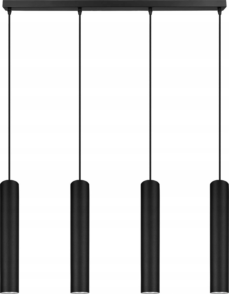 Mennyezeti lámpa Függő csillár Plafon cső fém fekete Led GU10