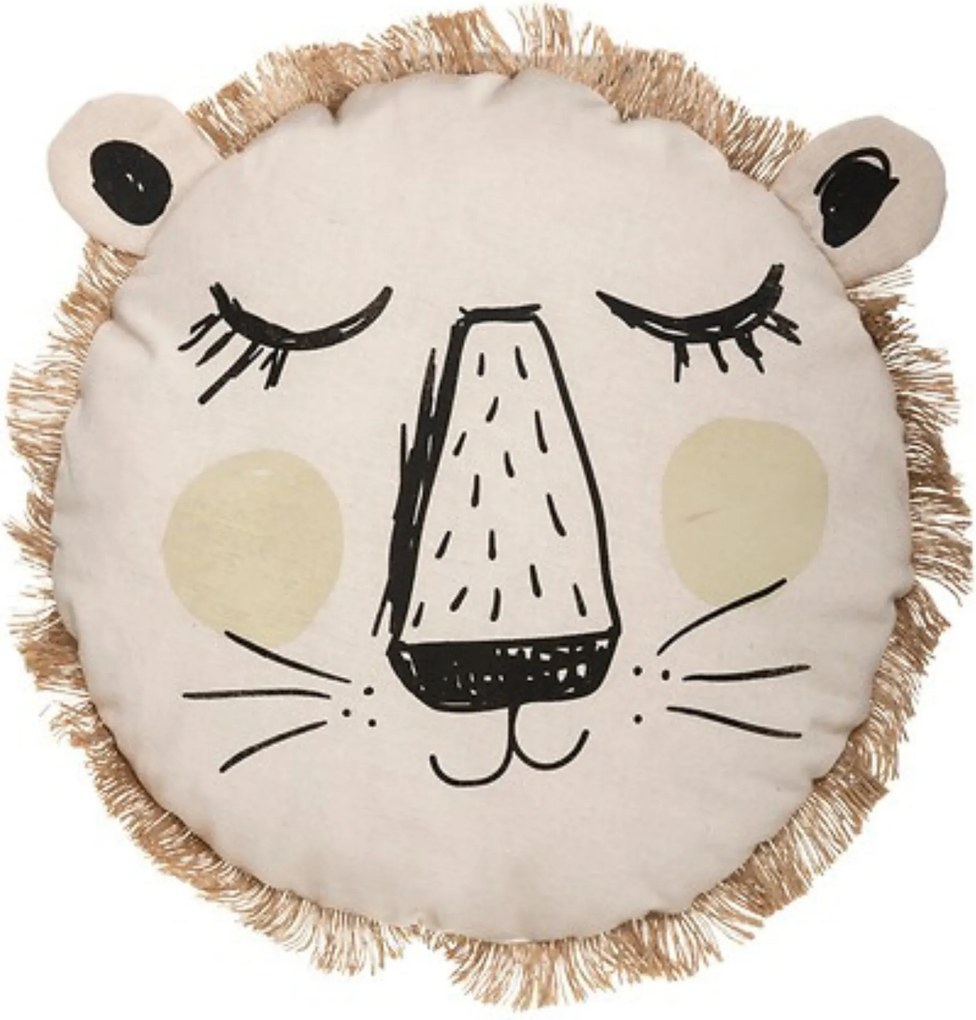Safari oroszlán díszpárna – kerek, 38 cm