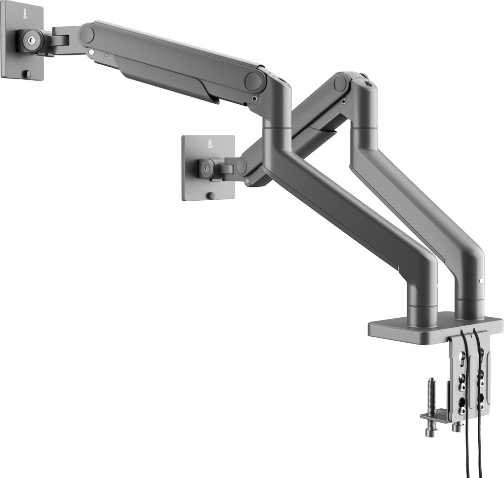 JAKE fém dupla monitorállvány, szürke