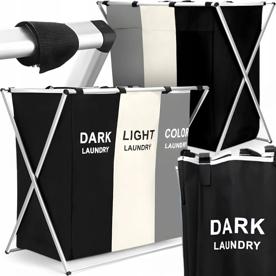 Szennyestartó Kosár Szabadon Álló 3 Rekeszes