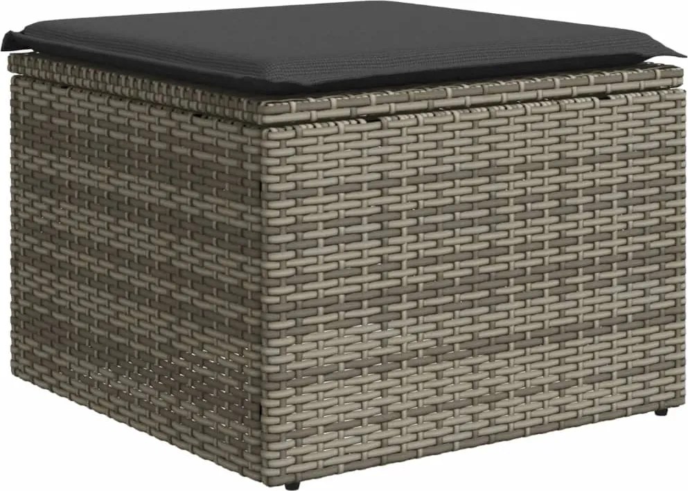 vidaXL szürke polyrattan kerti szék párnával 55 x 55 x 37 cm