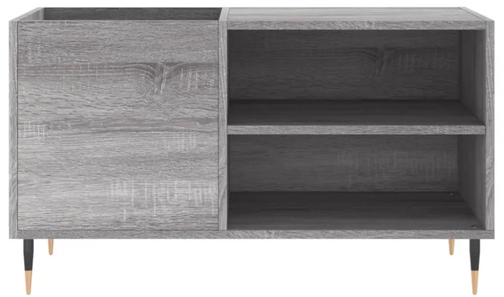 szürke sonoma színű szerelt fa hanglemezszekrény 85x38x48 cm