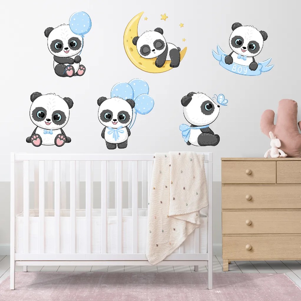 PIPPER. Falmatrica "Panda - fiú" Anyag: Textil matrica