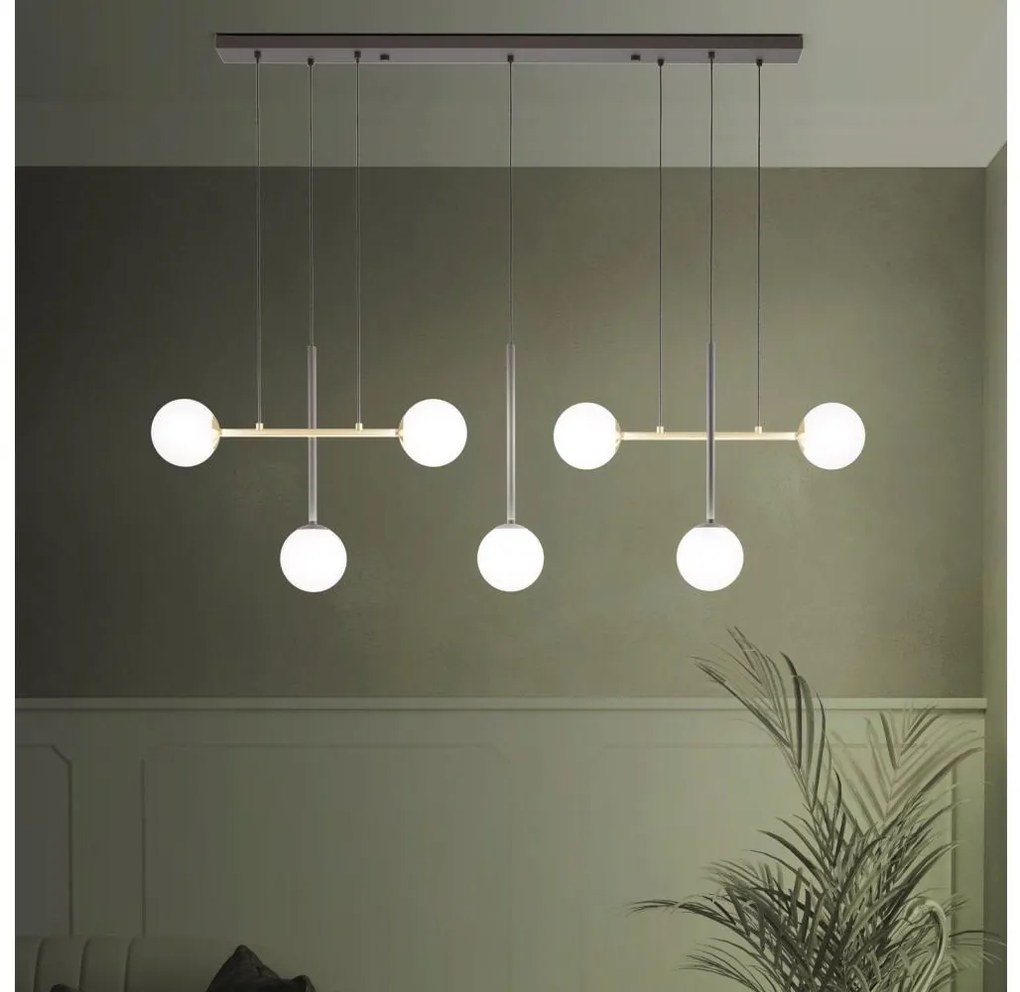 Eglo 390178 - Csillár zsinóron PAZ 7xE14/40W/230V arany/fekete