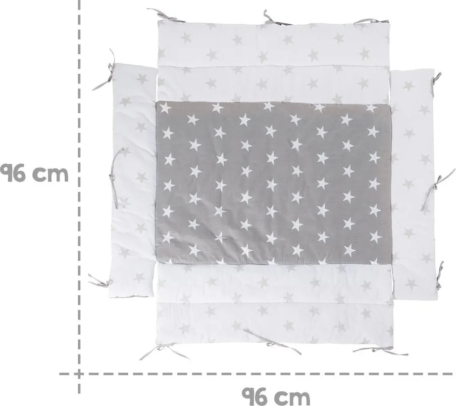 Fehér-szürke pamutkeverék rácsvédő 96 cm Little Stars – Roba