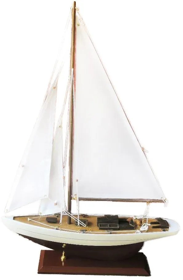 Elegáns irodai modell vitorlás asztali dekoráció részletes megmunkálással 59x40x9cm