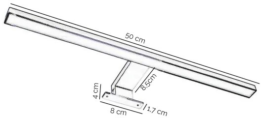 ONLI-LED Fürdőszobai tükörmegvilágítás NEMO LED/5,5W/230V 4000K 50cm IP44 matt króm