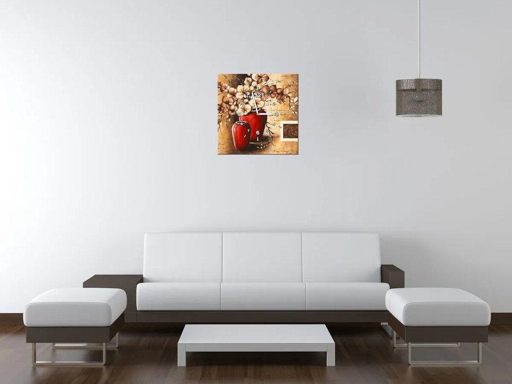 Gario Órás falikép Orchidea piros vázában Méret: 40 x 40 cm