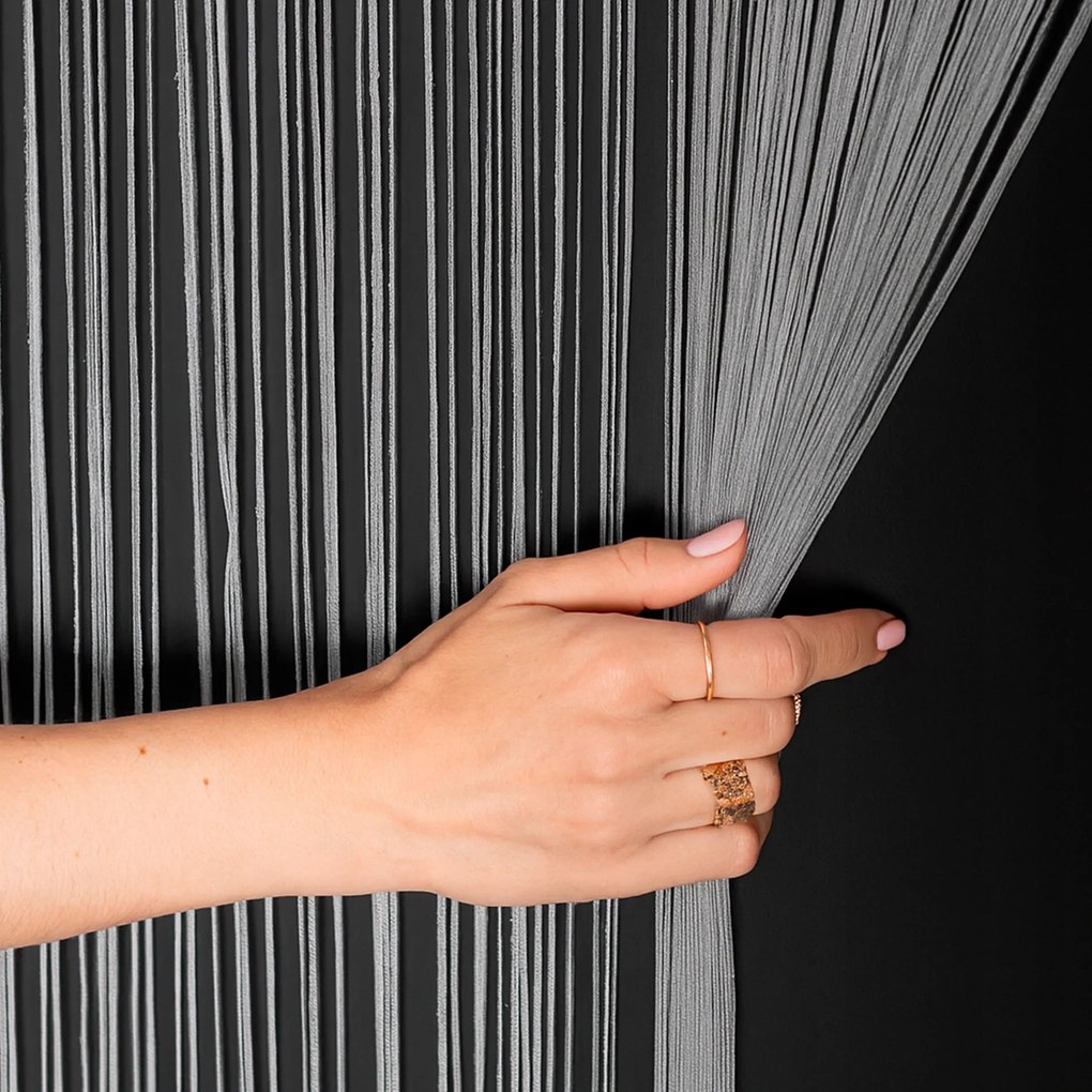 Spagetti jacquard kész 100x250 szürke Fabio