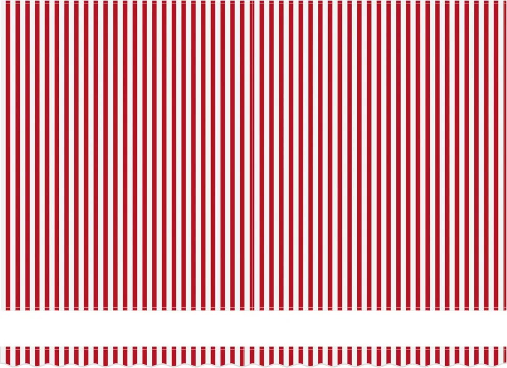 Behúzható napellenző Piros és Fehér 500 × 350 cm
