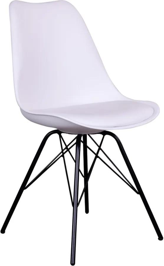 Oslo 2 db-os fehér szék készlet fekete lábakkal - House Nordic