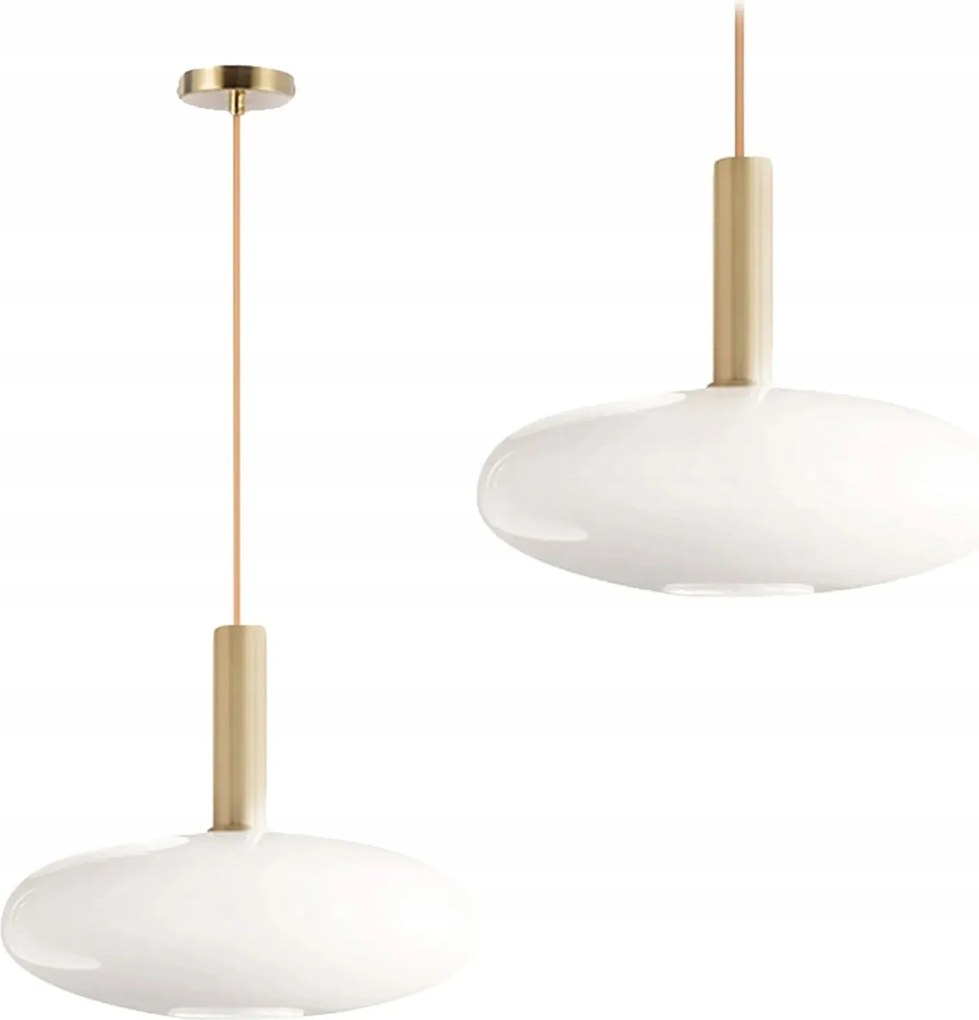 Mennyezeti Lámpa Függő Fehér Sima Arany Tejüveg Lámpa E27