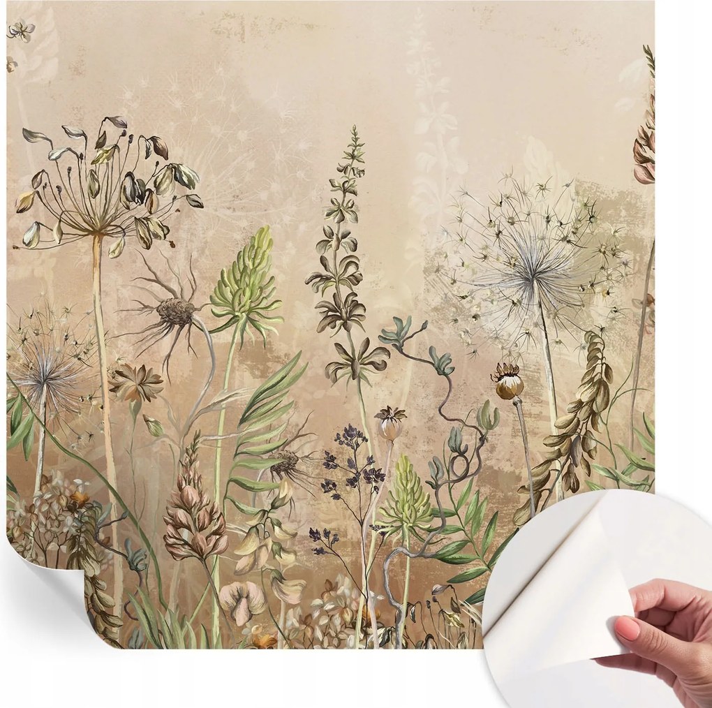 Fotótapéta Öntapadós tapéta a szobába Rusztikus virágok 250x250 cm