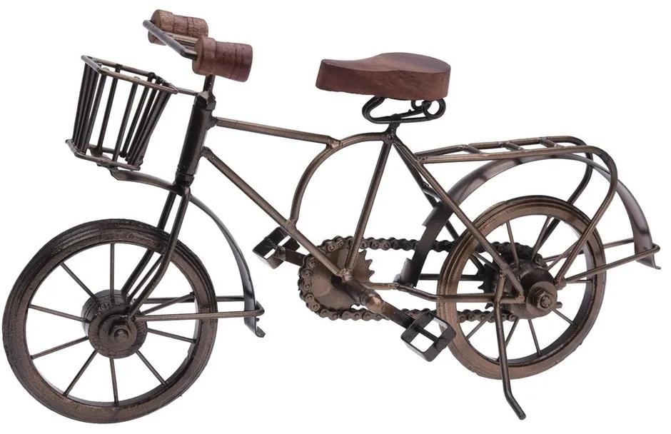 Bicyclette fém dekoráció, barna, 36 x 11 x 20 cm