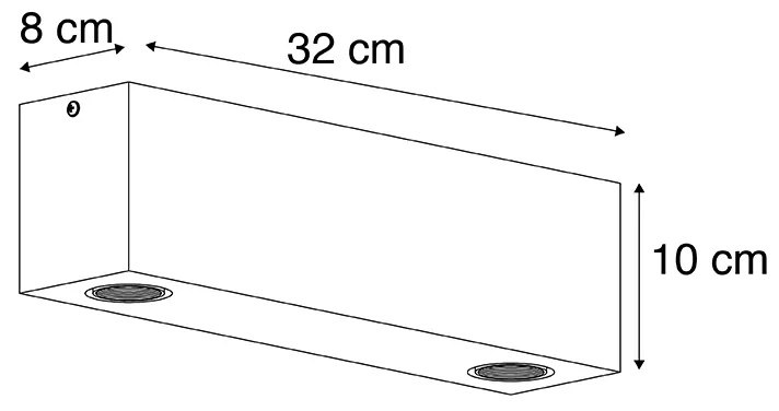 Rusztikus mennyezeti spotlámpa vintage fa 2-lámpás - Bloc