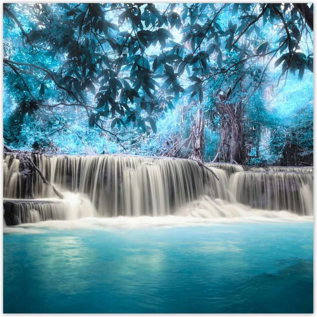 Poszterek 100x100 Türkiz vízesés