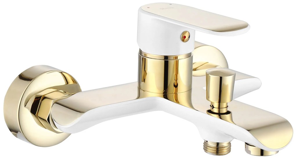 REA Bloom White gold kádtöltő csaptelep zuhanyszettel