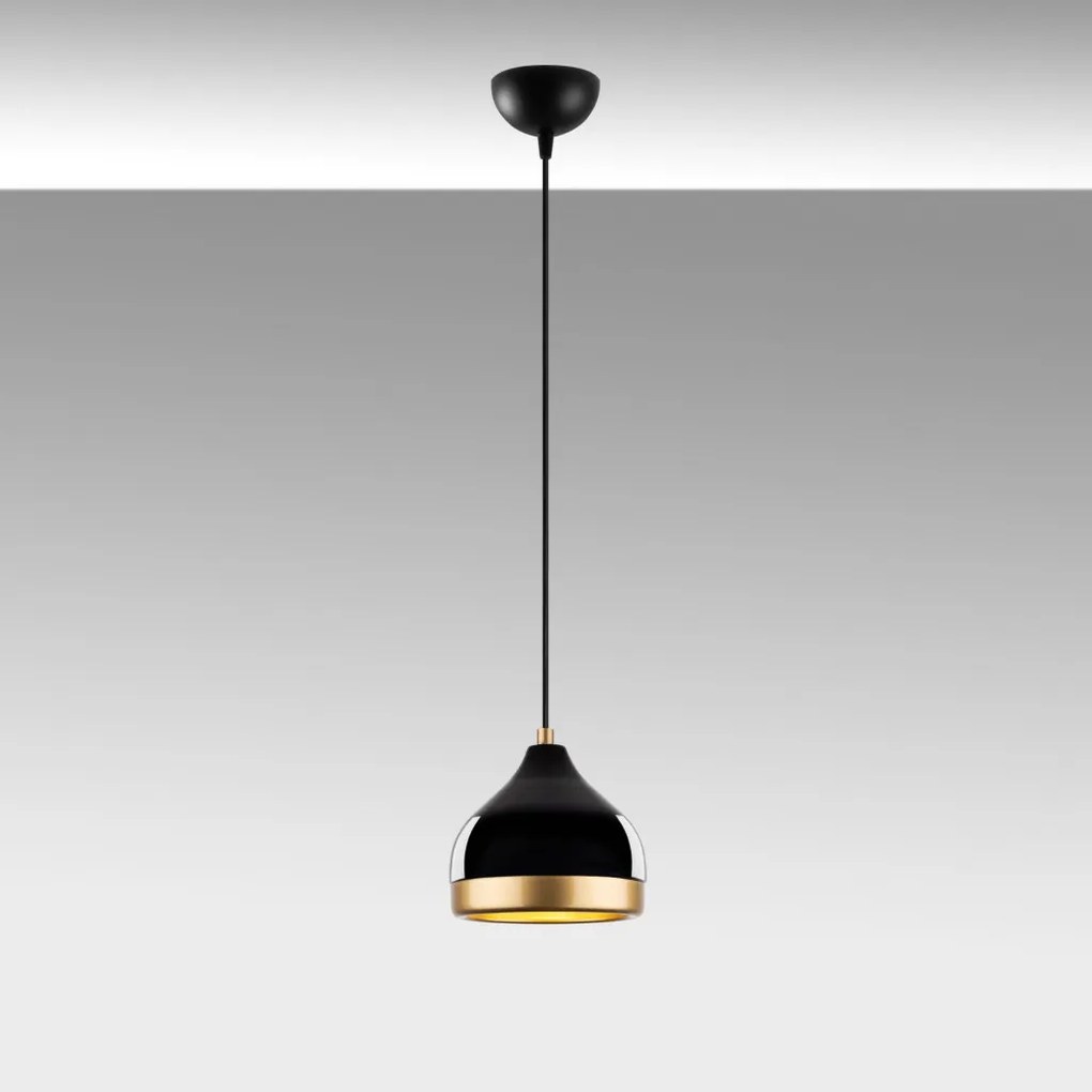 Yildo M-6869 fekete fém függőlámpa, Ø17 cm