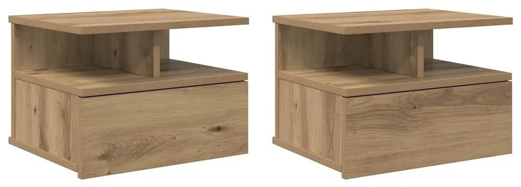 Lebegő éjjeliszekrény 2 pcs kézműves tölgy 40 x 31 x 27 cm