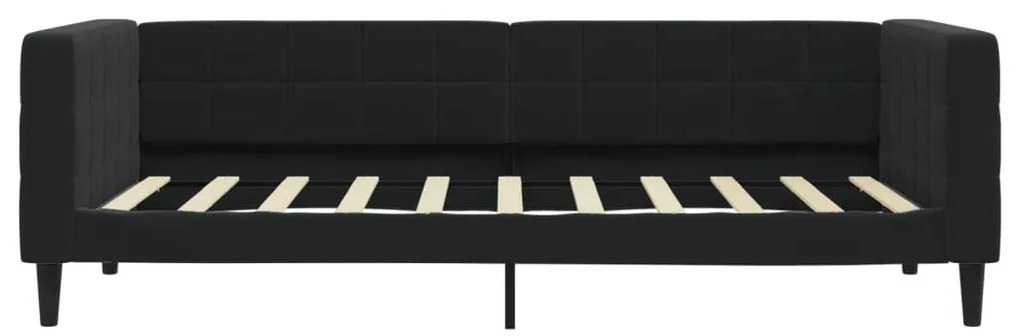 fekete kihúzható bársony heverő fiókkal 90 x 190 cm