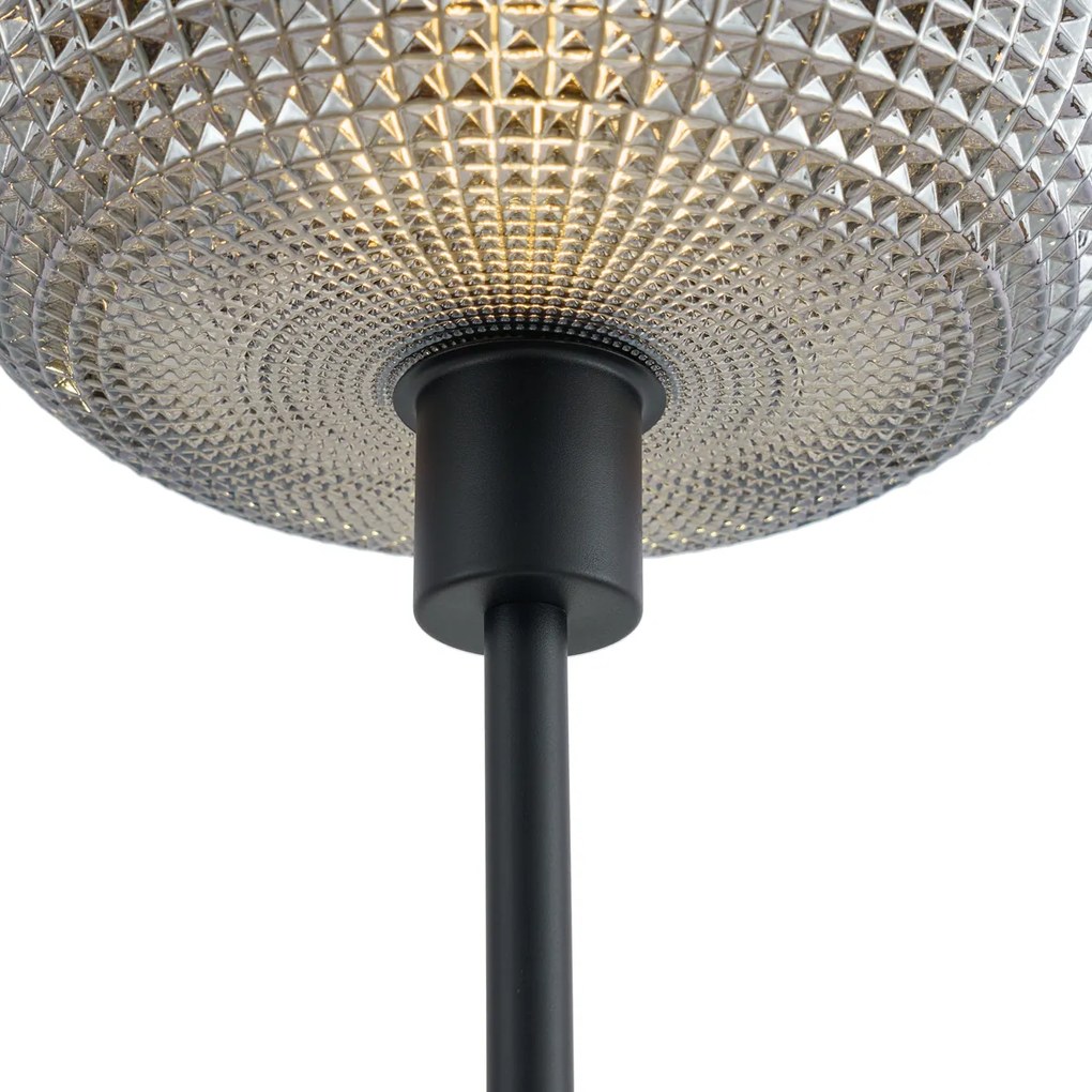 Design állólámpa fekete füstüveggel, 2 égős - Brianna