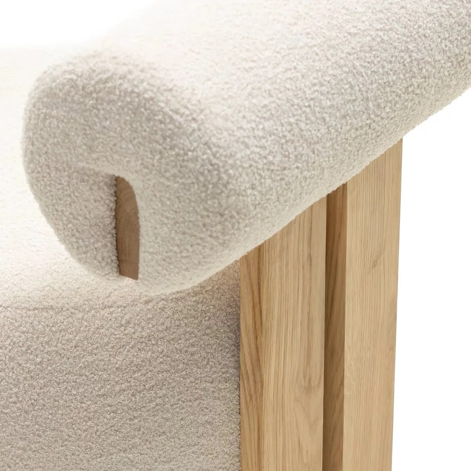 Krém design fotel HANNA, tölgy