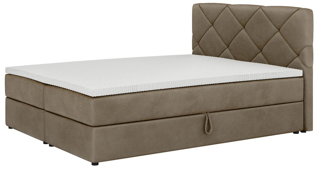 Franciaágy  Boxspring 180x200 cm Karum Comfort (világosbarna) (ágyráccsal és matraccal). 1056044