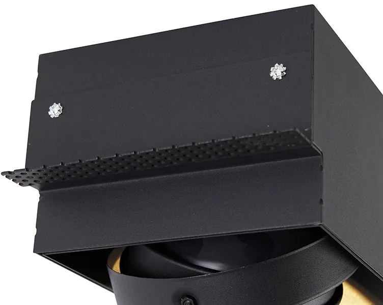 6 darabos süllyesztett spotlámpa készlet fekete GU10 AR111 keret nélküli - Oneon