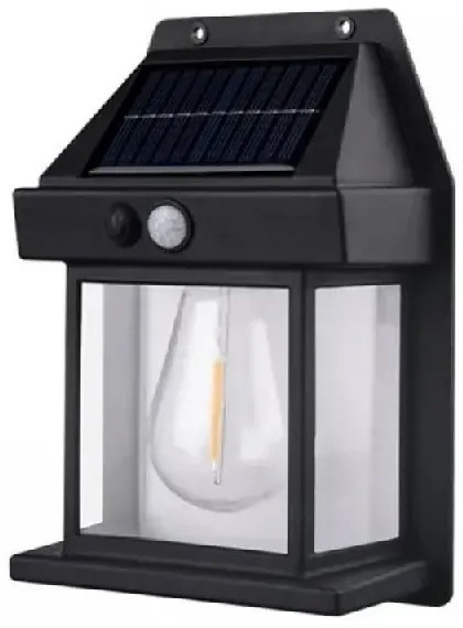 Napelemes kerti fali lámpa - Solar Interaction 888 - fekete - fekete