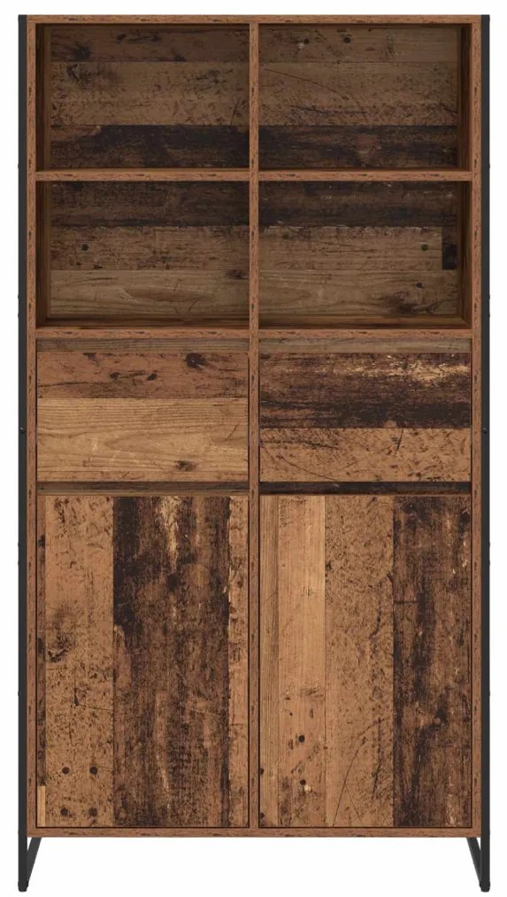 Széf fiókkal 2 pcs Öreg fa 81 x 36 x 150.5 cm Faanyag